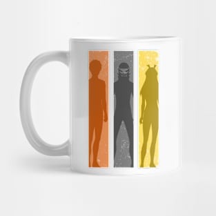 Hibiki Sakurama orange, Sentouin D / Fighter D black and Yumeko Suzukiri yellow Silhouette from Go Go Loser Ranger / Ranger Reject / Sentai Daishikkaku Anime Manga Characters GGLR-7 Mug